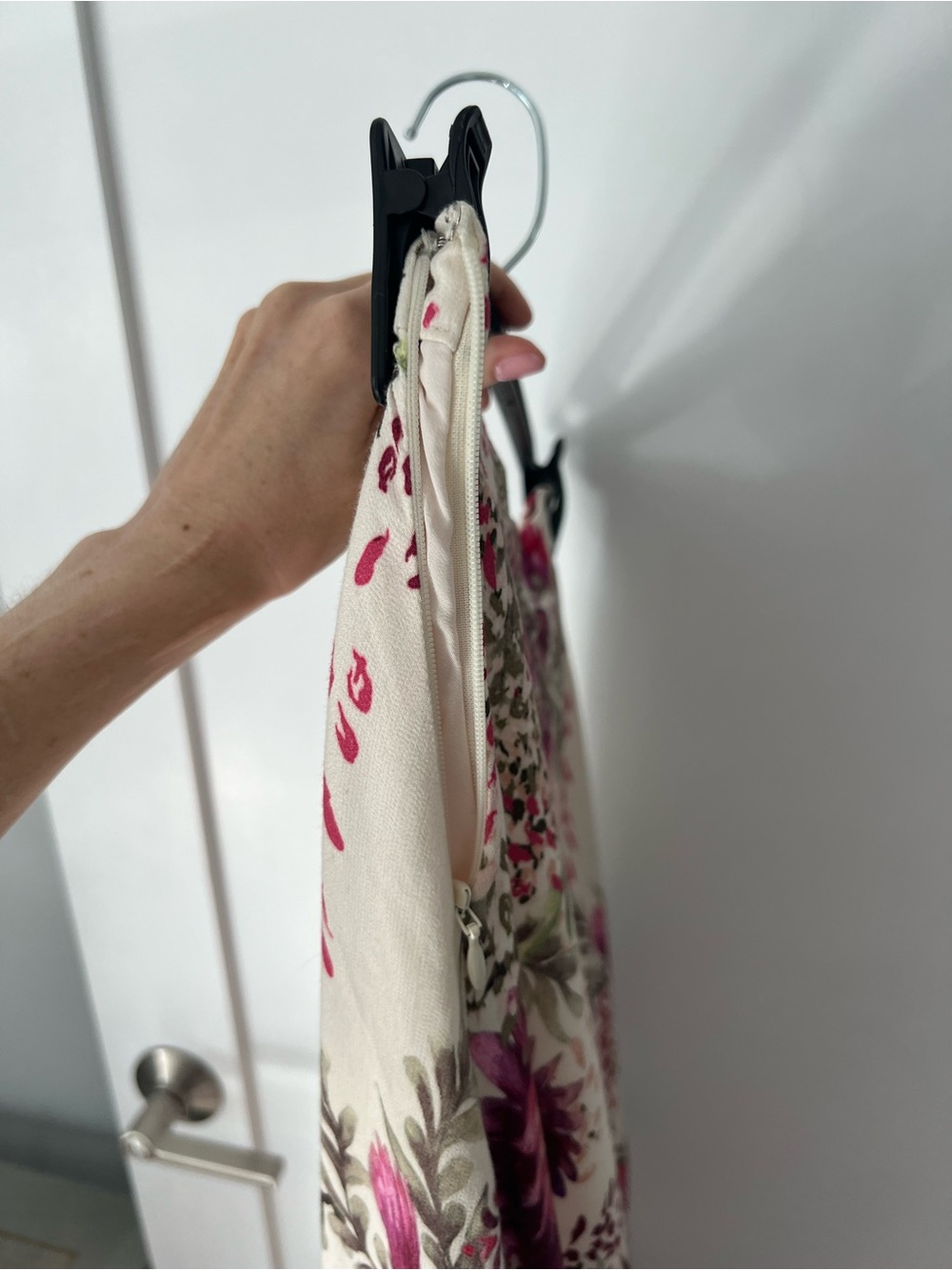 Haute Hippie Ivory Maxi Skirt with Pink Floral Print - Picture 7 of 8
